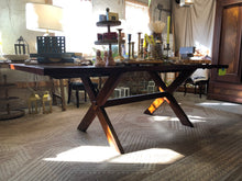 Load image into Gallery viewer, Vintage Trestle Table w/ 2 Leaves

