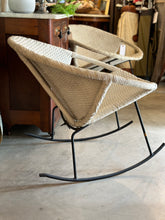 Load image into Gallery viewer, Midcentury Wicker &amp; Iron Rocking Chair, Pair
