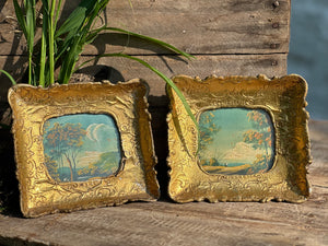 Small Gold Oil Original Art, multiple styles