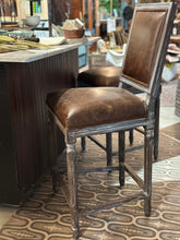 Load image into Gallery viewer, Restoration Hardware Leather Bar Stool
