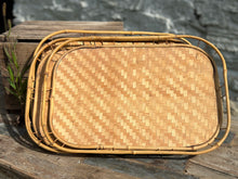 Load image into Gallery viewer, Woven Vintage Bamboo Tray
