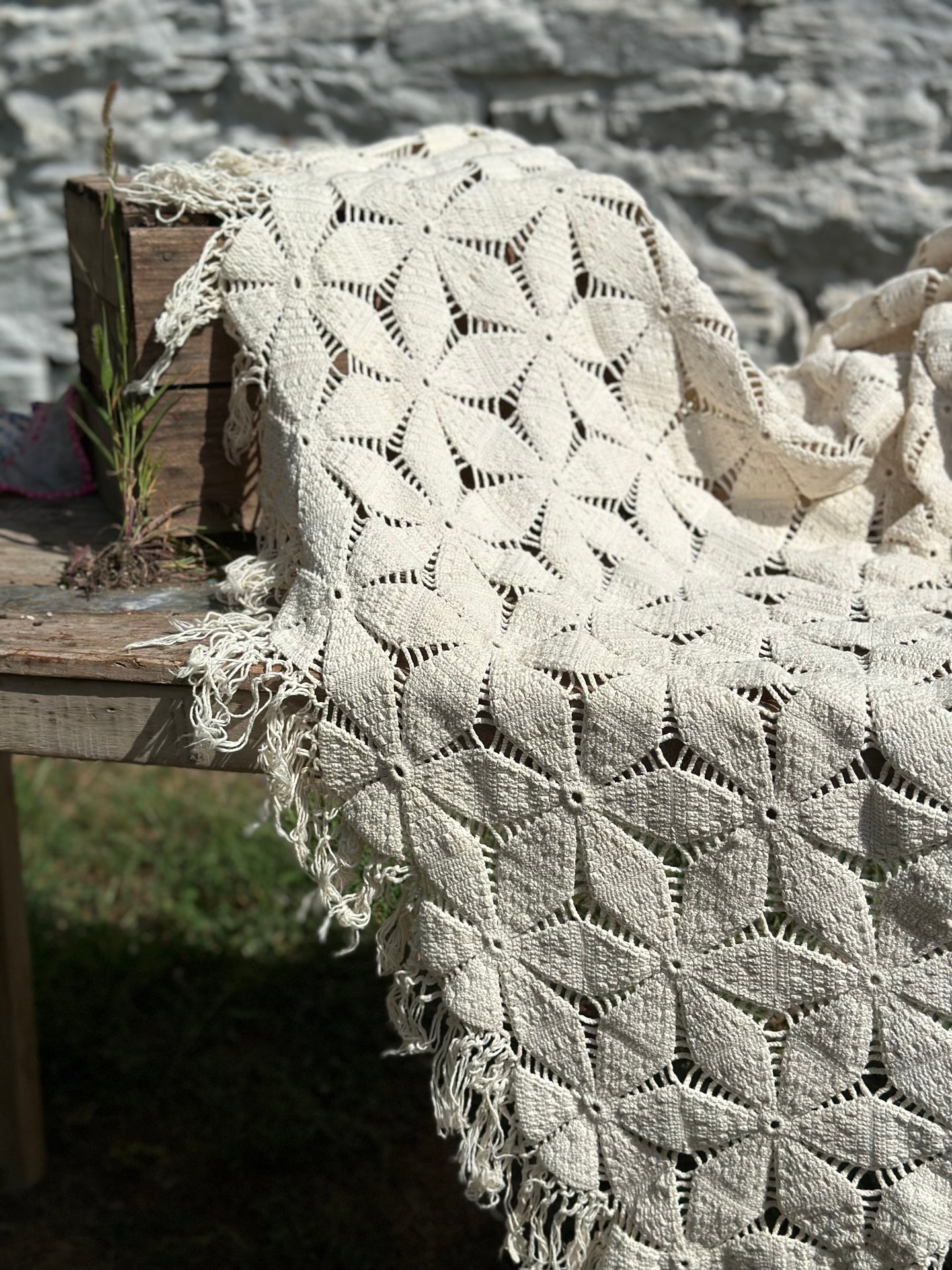 Handmade Crochet Coverlet/Tablecloth