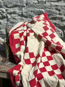 Red & White Checked Quilt