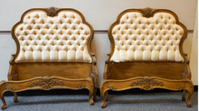 Load image into Gallery viewer, French Provincial Tufted Twin Bed
