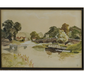 "Bridge Over a Stream" Original Watercolor Art