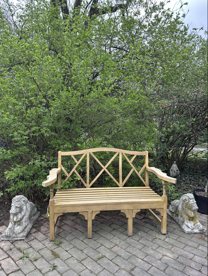 Vintage Gustavian Bench w/ Cushion
