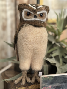 Handmade Wool Felt Burrowing Owl