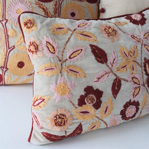 Carey Hand-Embroidered Velvet Down Pillow