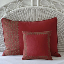 Load image into Gallery viewer, Azalea Embroidered Linen Pillow
