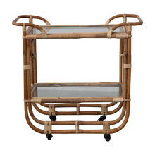 Load image into Gallery viewer, Handmade Rattan 2-Tier Bar Cart
