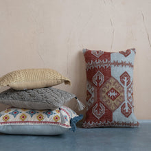 Load image into Gallery viewer, Terra Cotta Ikat Kilim Lumbar Pillow
