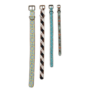Colorful Velvet & Leather Dog Collar, multiple styles
