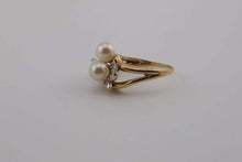 Load image into Gallery viewer, 10Kt Pearl &amp; Diamond Estate Ring
