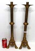 Load image into Gallery viewer, Antique Brass Altar Candlestick, multiple styles
