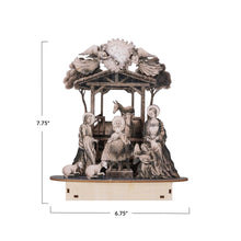 Load image into Gallery viewer, Wood Cut LED Nativity Scene
