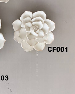 White Ceramic Flower, multiple styles
