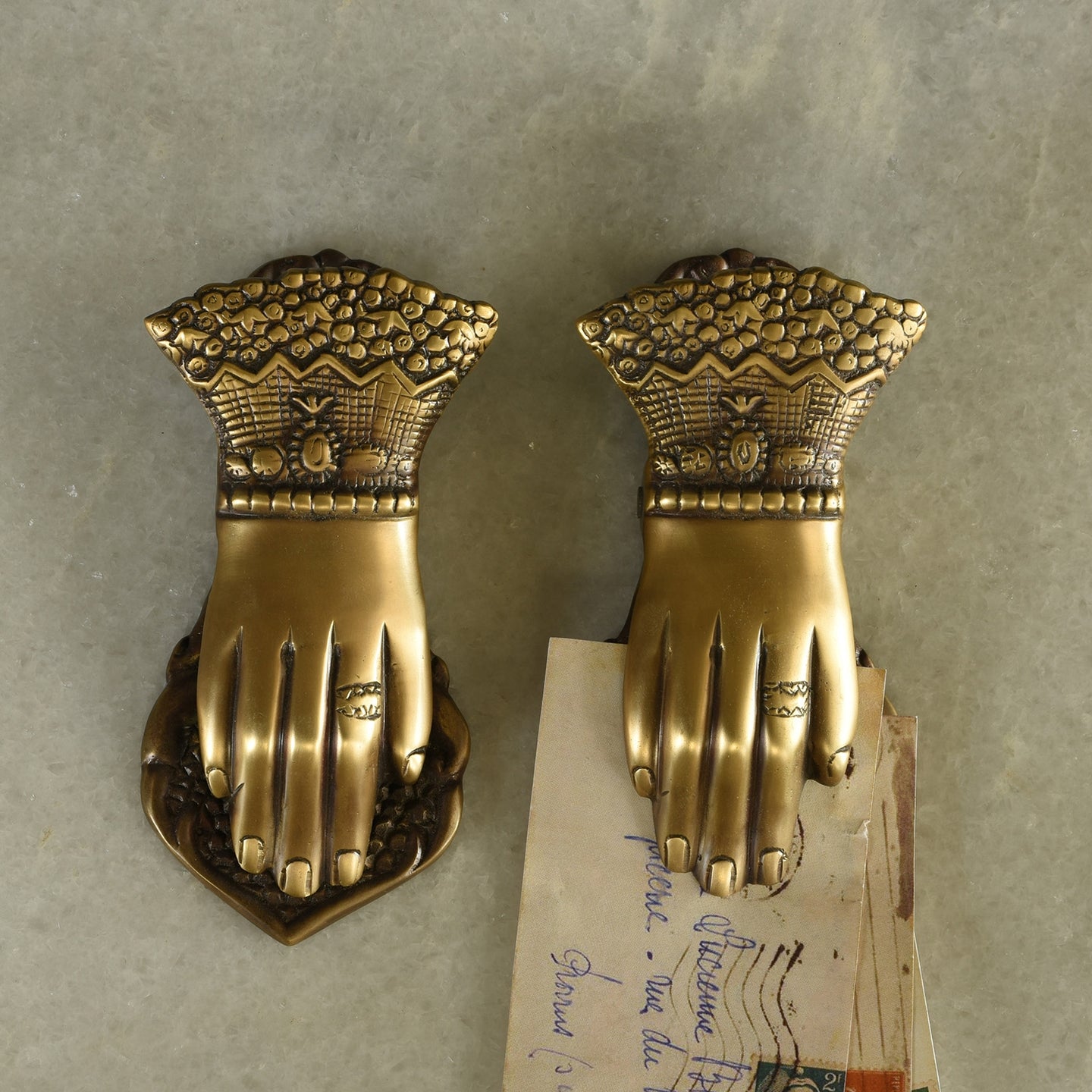 Brass Rococo Hand Clip