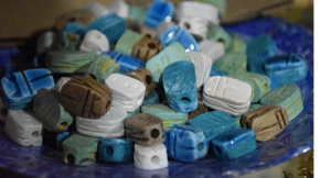 Tiny Handcarved Soapstone Scarab, multiple styles
