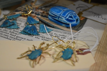 Load image into Gallery viewer, Verdigris Beetle Earrings
