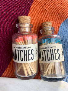 Colorful Mini Matches in Apothecary Bottle, multiple styles
