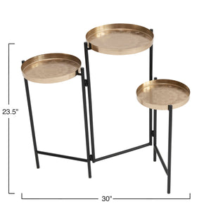 Articulating Triptych Side Table/Plant Stand