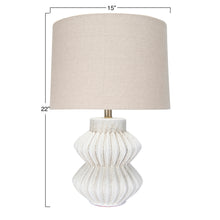 Load image into Gallery viewer, Fluted Ivory Terra-cotta Lamp

