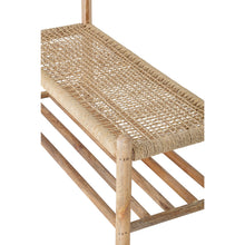 Load image into Gallery viewer, Rattan Bench w/ Hooks
