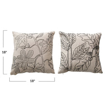 Load image into Gallery viewer, Botanical Embroidered Pillow, multiple styles
