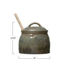 Load image into Gallery viewer, Verdigris Honey Jar
