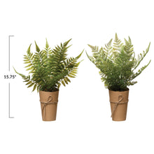 Load image into Gallery viewer, Faux Fern in Paper Pot, multiple styles
