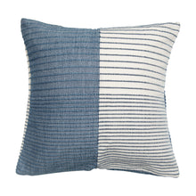 Load image into Gallery viewer, Cotton Navy Stripe Pillow
