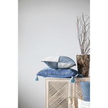 Load image into Gallery viewer, Cotton Navy Stripe Pillow
