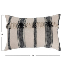 Load image into Gallery viewer, Woven Cotton Striped Lumbar PIllow
