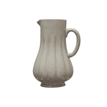 Load image into Gallery viewer, Fluted Ivory Pitcher, Reactive Glaze
