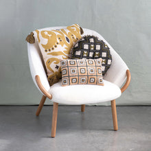 Load image into Gallery viewer, Mustard Cotton Boho Pillow

