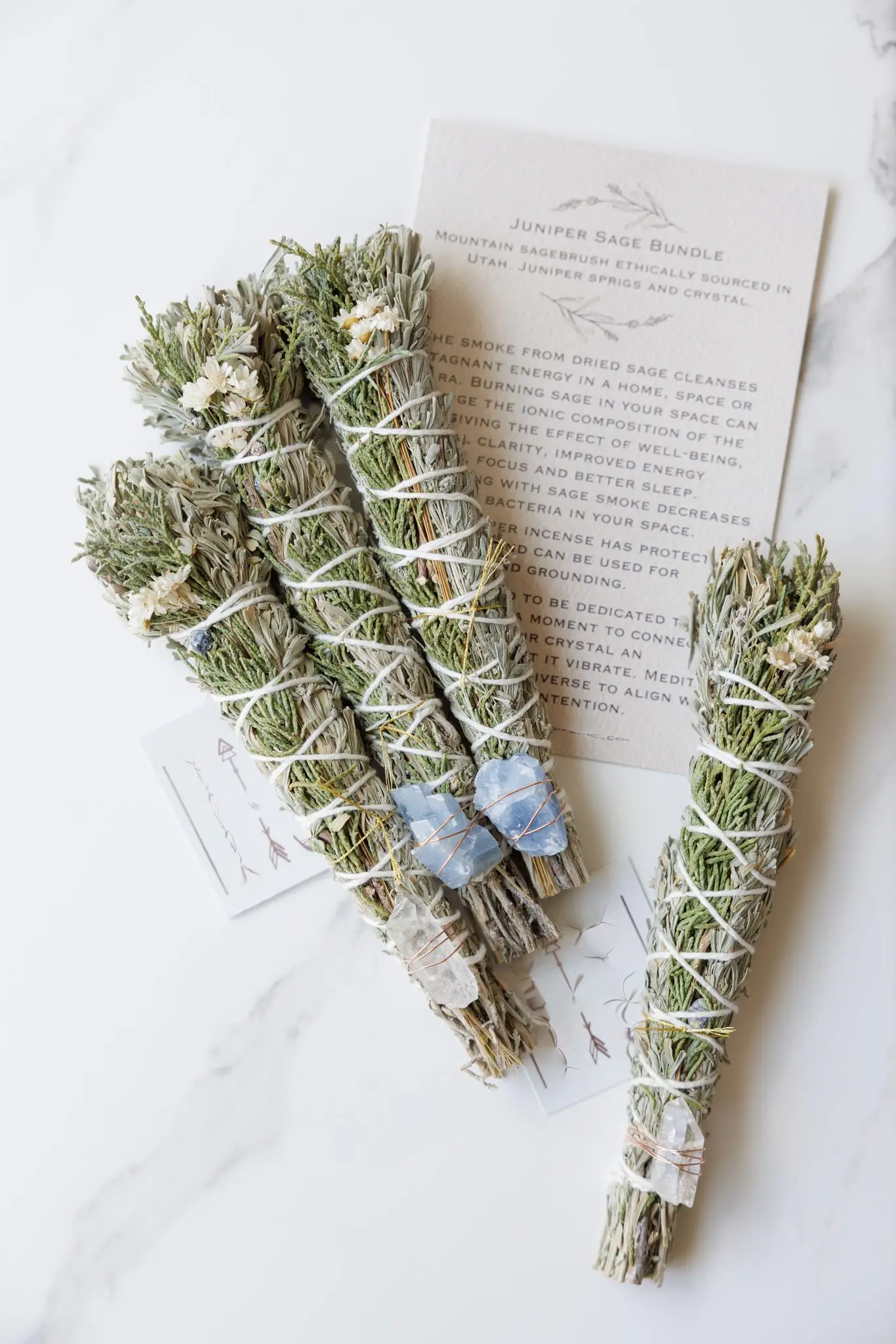 Floral Sage Bundle w/ Crystal, multiple styles