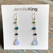 Load image into Gallery viewer, Miranda Earrings / Tiny Gemstones with Lavender Gemstone Drops
