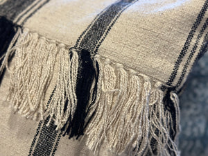 Woven Cotton Striped Lumbar PIllow