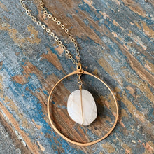 Load image into Gallery viewer, Moonstone Circle Pendant Necklce
