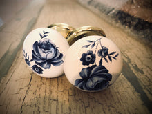 Load image into Gallery viewer, Blue and White Ceramic Knob
