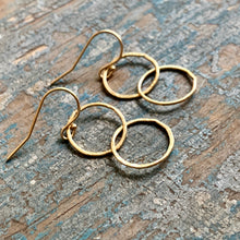 Load image into Gallery viewer, Together Earrings/ 14K Gold Filled Hammered Links
