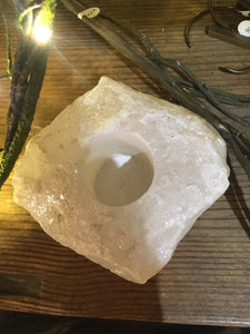 White Quartz Candle Holder