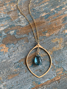 Blue Quartz Leaf Necklace