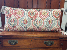 Load image into Gallery viewer, Cotton Ikat Lumbar Pillow w/ Tassels
