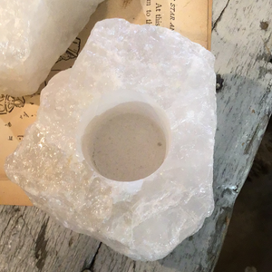 White Quartz Candle Holder