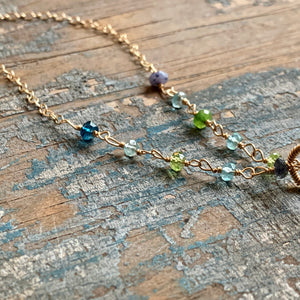 Cecilia Necklace / 14k Gold Filled with Gemstones