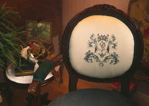 Antique French Balloon-back Bespoke Lovebird Armchair